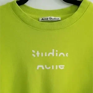 トップス acne studios Broken-logo Sweatshirt Acne Studios | Tops | Acne Studios Neon Yellow Broken Logo